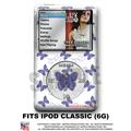 iPod Classic Skin - Pastel Butterfly Blue on White - WraptorSkin Kit
