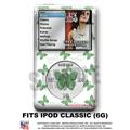 iPod Classic Skin - Pastel Butterfly Green on White - WraptorSkin Kit