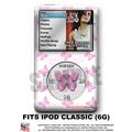 iPod Classic Skin - Pastel Butterfly Pink on White - WraptorSkin Kit