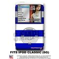 iPod Classic Skin - Kearas Psycho Stripes Blue and White - WraptorSkin Kit