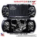 Chrome Skulls WraptorSkinz  Decal Style Skin fits Sony PSP Slim (PSP 2000)