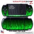 Fire Green WraptorSkinz  Decal Style Skin fits Sony PSP Slim (PSP 2000)