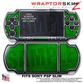 Carbon Fiber Green and Chrome WraptorSkinz  Decal Style Skin fits Sony PSP Slim (PSP 2000)