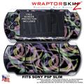 Neon Swoosh on Black WraptorSkinz  Decal Style Skin fits Sony PSP Slim (PSP 2000)