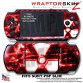 Radioactive Red WraptorSkinz  Decal Style Skin fits Sony PSP Slim (PSP 2000)