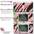 Nintendo DS Lite Skin Zebra Stripes on Pink WraptorSkinz Skin Kit by TuneTattooz