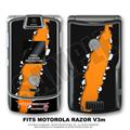 Motorola Razor (Razr) V3m Skin Ripped Black and Orange WraptorSkinz Kit by TuneTattooz