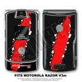 Motorola Razor (Razr) V3m Skin Ripped Black and Red WraptorSkinz Kit by TuneTattooz