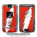 Motorola Razor (Razr) V3m Skin Ripped Red and White WraptorSkinz Kit by TuneTattooz