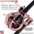 Big Kiss Lips Black on Pink WraptorSkinz  Skin fits XBOX 360 & PS3 Guitar Hero III Les Paul Controller (GUITAR NOT INCLUDED)