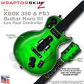 Colorburst Green WraptorSkinz  Skin fits XBOX 360 & PS3 Guitar Hero III Les Paul Controller (GUITAR NOT INCLUDED)