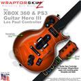 Colorburst Orange WraptorSkinz  Skin fits XBOX 360 & PS3 Guitar Hero III Les Paul Controller (GUITAR NOT INCLUDED)