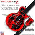 Big Kiss Lips Black on Red WraptorSkinz  Skin fits XBOX 360 & PS3 Guitar Hero III Les Paul Controller (GUITAR NOT INCLUDED)