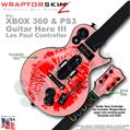 Big Kiss Lips Red on Pink WraptorSkinz  Skin fits XBOX 360 & PS3 Guitar Hero III Les Paul Controller (GUITAR NOT INCLUDED)
