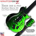 Fire Green WraptorSkinz  Skin fits XBOX 360 & PS3 Guitar Hero III Les Paul Controller (GUITAR NOT INCLUDED)
