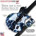 Radioactive Blue WraptorSkinz  Skin fits XBOX 360 & PS3 Guitar Hero III Les Paul Controller (GUITAR NOT INCLUDED)