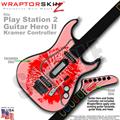 PS2 Guitar Hero II Kramer Big Kiss Lips Red on Pink Faceplate Skin