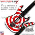 PS2 Guitar Hero II Kramer Bullseye Red and White Faceplate Skin