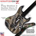 PS2 Guitar Hero II Kramer Camouflage Brown Faceplate Skin