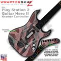 PS2 Guitar Hero II Kramer Camouflage Pink Faceplate Skin