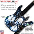 PS2 Guitar Hero II Kramer Radioactive Blue Faceplate Skin