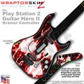 PS2 Guitar Hero II Kramer Radioactive Red Faceplate Skin