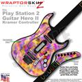 PS2 Guitar Hero II Kramer Tie Dye Pastel Faceplate Skin