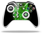 WraptorSkinz Decal Skin Wrap Set works with 2016 and newer XBOX One S / X Controller Flaming Fire Skull Green (CONTROLLER NOT INCLUDED)