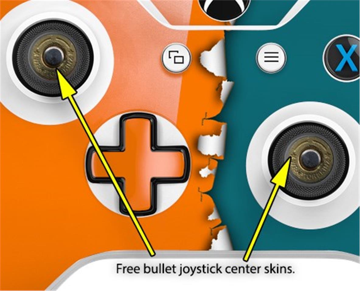XBOX One S and One X Wireless Controller Skins Ripped Colors Orange ...