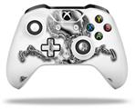 WraptorSkinz Decal Skin Wrap Set works with 2016 and newer XBOX One S / X Controller Chrome Skull on White (CONTROLLER NOT INCLUDED)