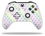 WraptorSkinz Decal Skin Wrap Set works with 2016 and newer XBOX One S / X Controller Pastel Hearts on White (CONTROLLER NOT INCLUDED)