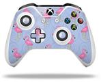 WraptorSkinz Decal Skin Wrap Set works with 2016 and newer XBOX One S / X Controller Flamingos on Blue (CONTROLLER NOT INCLUDED)