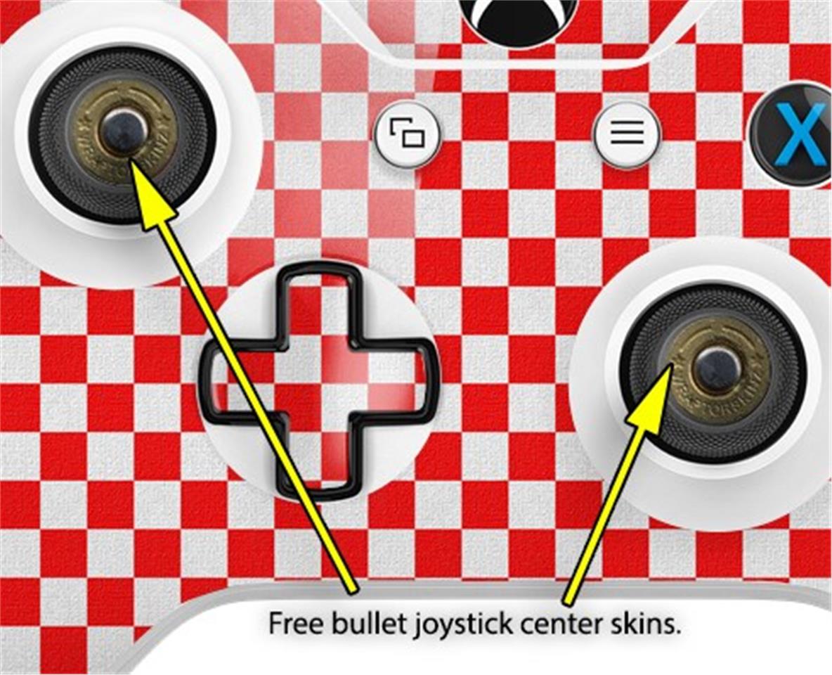 XBOX One S and One X Wireless Controller Skins Checkered Canvas Red and ...