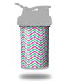 Skin Decal Wrap works with Blender Bottle ProStak 22oz Zig Zag Teal Green and Pink (BOTTLE NOT INCLUDED)