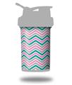 Skin Decal Wrap works with Blender Bottle ProStak 22oz Zig Zag Teal Pink and Gray (BOTTLE NOT INCLUDED)