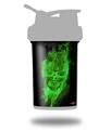 Skin Decal Wrap works with Blender Bottle ProStak 22oz Flaming Fire Skull Green (BOTTLE NOT INCLUDED)