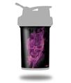 Skin Decal Wrap works with Blender Bottle ProStak 22oz Flaming Fire Skull Hot Pink Fuchsia (BOTTLE NOT INCLUDED)