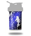 Skin Decal Wrap works with Blender Bottle ProStak 22oz Halftone Splatter White Blue (BOTTLE NOT INCLUDED)