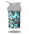 Skin Decal Wrap works with Blender Bottle ProStak 22oz WraptorCamo Old School Camouflage Camo Neon Teal (BOTTLE NOT INCLUDED)