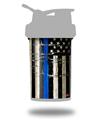 Skin Decal Wrap works with Blender Bottle ProStak 22oz Painted Faded Cracked Blue Line Stripe USA American Flag (BOTTLE NOT INCLUDED)