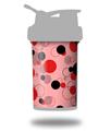 Skin Decal Wrap works with Blender Bottle ProStak 22oz Lots of Dots Red on Pink (BOTTLE NOT INCLUDED)