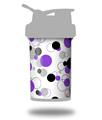 Skin Decal Wrap works with Blender Bottle ProStak 22oz Lots of Dots Purple on White (BOTTLE NOT INCLUDED)