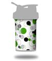 Skin Decal Wrap works with Blender Bottle ProStak 22oz Lots of Dots Green on White (BOTTLE NOT INCLUDED)