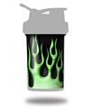 Skin Decal Wrap works with Blender Bottle ProStak 22oz Metal Flames Green (BOTTLE NOT INCLUDED)
