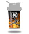 Skin Decal Wrap works with Blender Bottle ProStak 22oz Chrome Skull on Fire (BOTTLE NOT INCLUDED)