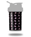 Skin Decal Wrap works with Blender Bottle ProStak 22oz Pastel Butterflies Pink on Black (BOTTLE NOT INCLUDED)