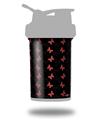 Skin Decal Wrap works with Blender Bottle ProStak 22oz Pastel Butterflies Red on Black (BOTTLE NOT INCLUDED)