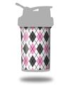 Skin Decal Wrap works with Blender Bottle ProStak 22oz Argyle Pink and Gray (BOTTLE NOT INCLUDED)