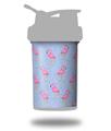 Skin Decal Wrap works with Blender Bottle ProStak 22oz Flamingos on Blue (BOTTLE NOT INCLUDED)