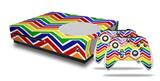 WraptorSkinz Decal Skin Wrap Set works with 2016 and newer XBOX One S Console and 2 Controllers Zig Zag Rainbow